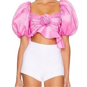 For Love And Lemons Pink Crop Top